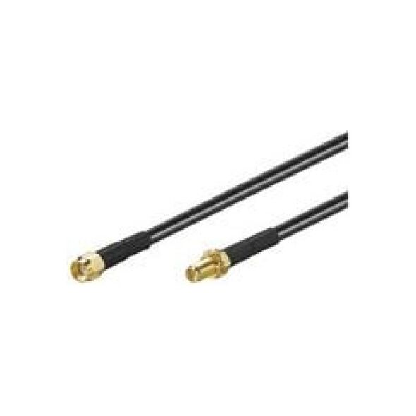 MicroConnect RP-SMA, 1m, czarny (51675)