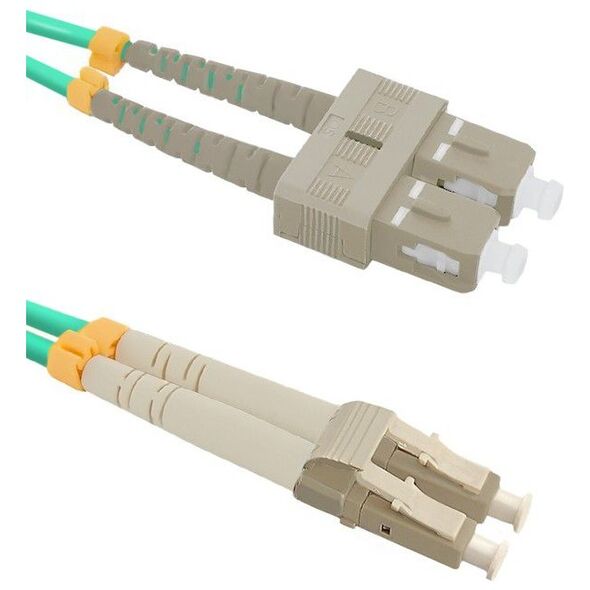 Qoltec Optic Patchcord LC/UPC - SC/UPC MM 50/125 OM4 1m (54348)