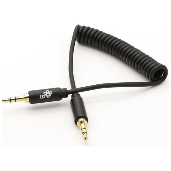 Kabel TB Print Jack 3.5mm - Jack 3.5mm 1m czarny (AKTBXAJCOILED1B)