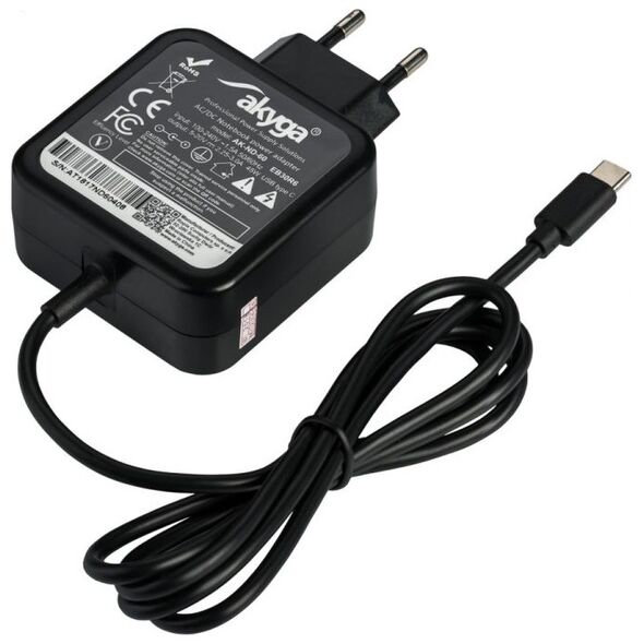 Zasilacz do laptopa Akyga 45 W, USB-C, 3 A, 20 V (AK-ND-60)