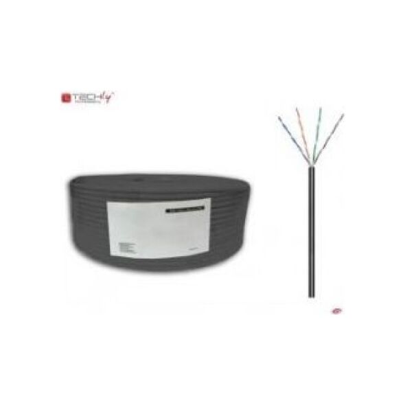 Techly TechlyPro Kabel skrętka zewnętrzna U/UTP Cat5e 4x2 drut CCA rolka 100m czarny