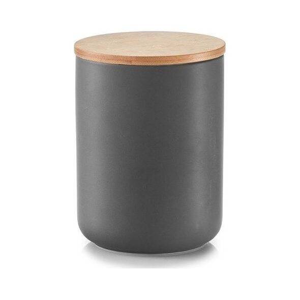 Zeller ZELLER Pojemnik z bambusową zakrywką, 1150ml, ceramiczny antracyt uniwersalny