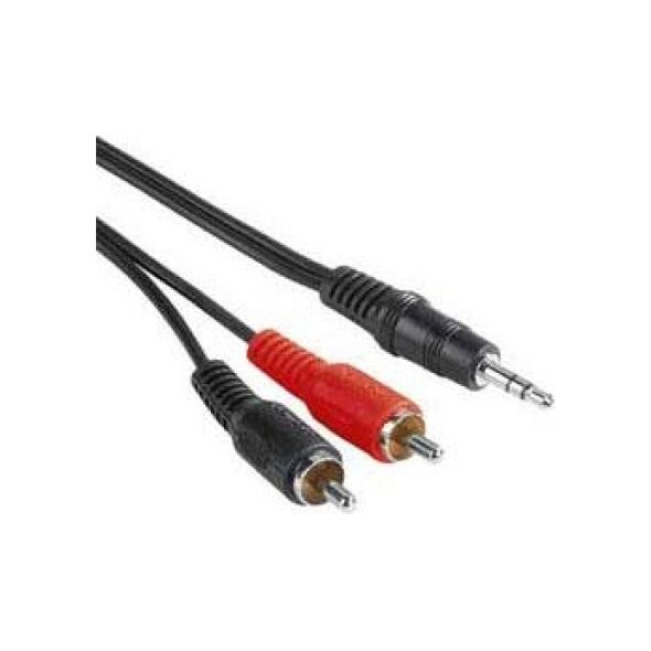 Kabel PremiumCord Jack 3.5mm - RCA (Cinch) x2 15m czarny (kjackcin15)