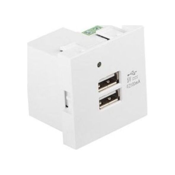 Lanberg GNIAZDO 45X45 230V ŁADOWARKA 2XUSB 2.1A BIAŁE LANBERG