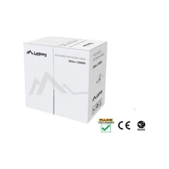 Lanberg Kabel sieciowy LCU6-12CU-0305-S (UTP| 305m| kat. 6| kolor szary)