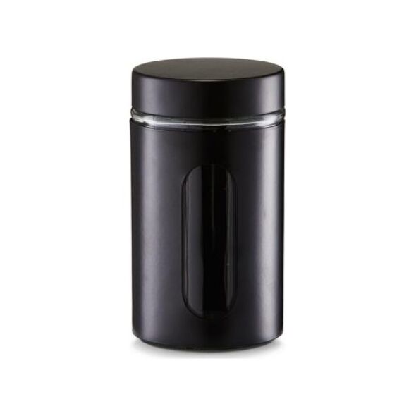 Zeller Zeller, Metalowy, okrągły pojemnik, 900 ml, kol. czarny