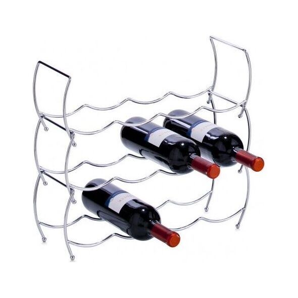 Zeller Zeller, Metalowy regał na wino, 14x42x14cm