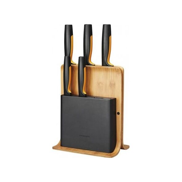 Fiskars Zestaw 5 noży w bloku bambusowym 1057552