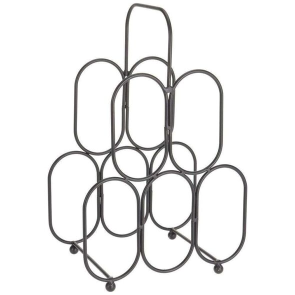 Home Styling Collection Stojak metalowy czarny WINO regał szafka półka na butelki wina - 5 butelek