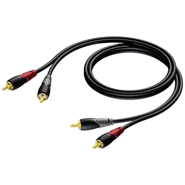 Kabel Procab RCA (Cinch) x2 - RCA (Cinch) x2 1m czarny (CLA800/1)