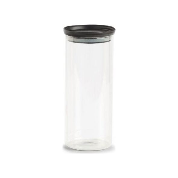 Zeller Słoik do przechowywania z plastikową pokrywką, 1250 ml, czarny, 10,3x23,6cm cm