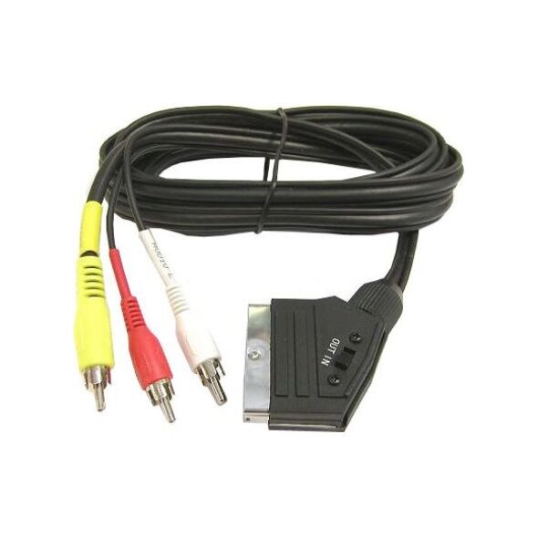 Kabel PremiumCord Scart - RCA (Cinch) x3 1.5m czarny (kjssc-2)