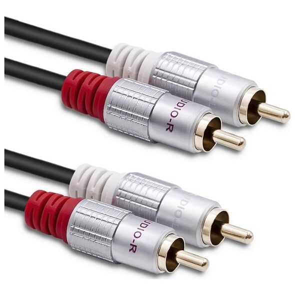 Kabel Qoltec RCA (Cinch) x2 - RCA (Cinch) x2 3m czarny (1_789339)
