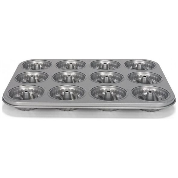 Patisse kształt mini turbanu 26,5 x 35 cm stal srebrna 12 przedziałów
