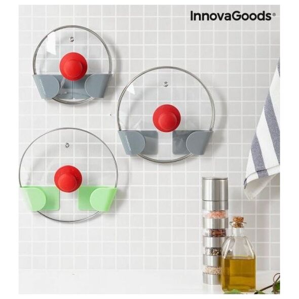 InnovaGoods Zestaw 3 Samoprzylepnych Uchwytów na Pokrywki Kuchenne Smarack InnovaGoods