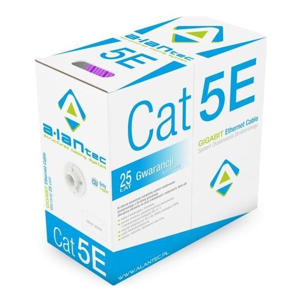 Alantec Kabel F/UTP kat.5e LSOH 4x2x24AWG Dca 305m (FIOLETOWA powłoka) 25 lat gwarancji, badanie jakości laboratorium INTERTEK (USA) ALANTEC - ALANTEC