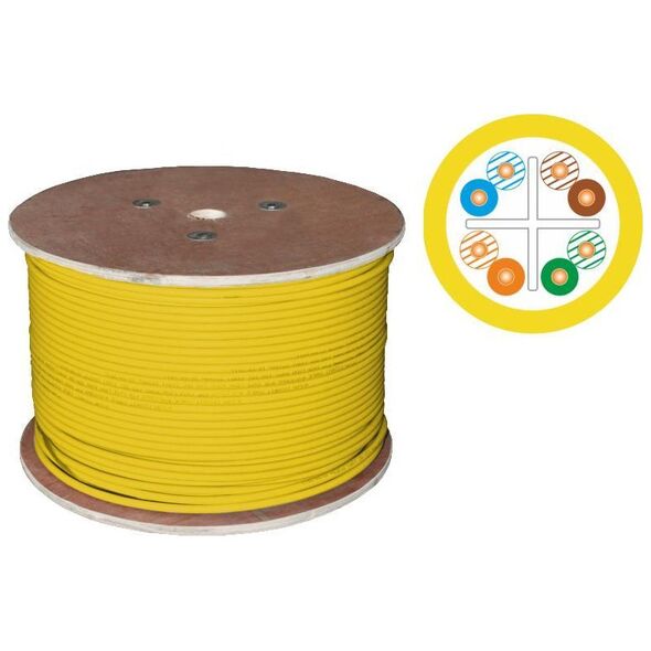Alantec Kabel U/UTP kat.6 LSOH 4x2x23AWG B2ca 500m (ŻÓŁTA powłoka) 25 lat gwarancji, badanie jakości laboratorium INTERTEK (USA) ALANTEC - ALANTEC