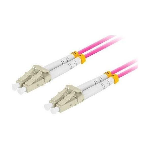 Lanberg PATCHCORD ŚWIATŁOWODOWY MM LC/UPC-LC/UPC DUPLEX 3.0MM OM4 50/125 LSZH 2M FIOLETOWY LANBERG