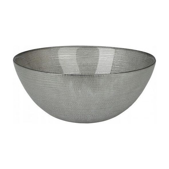 Koopman Miska szklana na sałatkę srebrna 21 cm