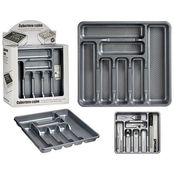 Bigbuy Home Organizer na Sztućce Metaliczny Plastikowy (39 x 4,5 x 42,5 cm)