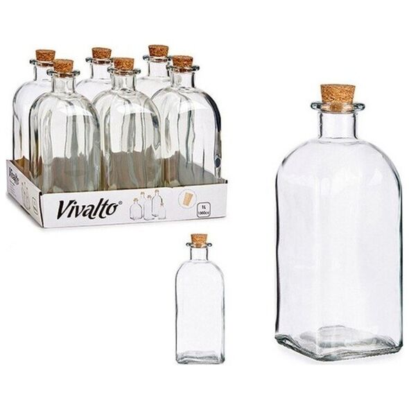 Vivalto Kryztałowa butelka Vivalto Przezroczysty Korek Szkło (1000 ml)