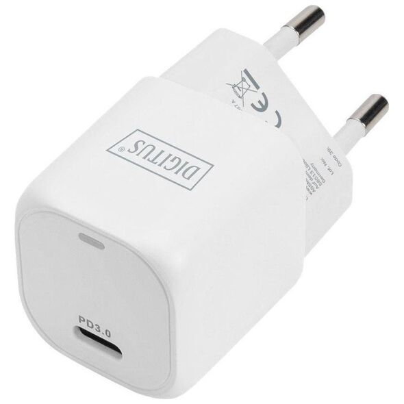 Ładowarka Digitus Ładowarka sieciowa mini zasilacz 1x USB-C PD 3.0 20W Biała