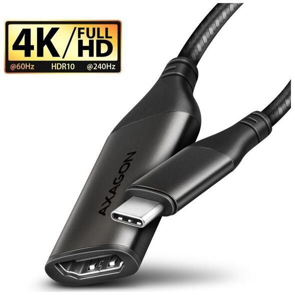 Kabel Axagon RVC-HI2M Adapter USB-C -> HDMI 2.0 4K/60Hz Aluminum, 25cm kabel