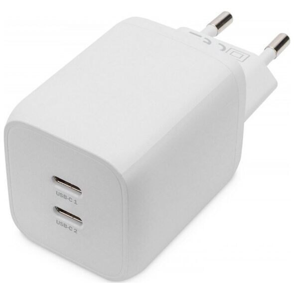 Ładowarka Digitus Digitus Ładowarka sieciowa, zasilacz GaN 2x USB-C PD 3.0 max. 65W, biała