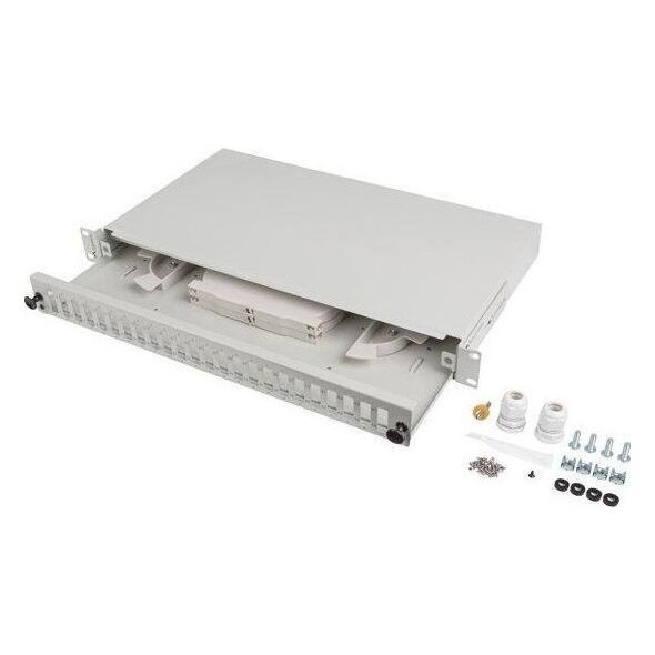 Moduł SFP Lanberg Przełącznica światłowodowa Lanberg 24xSC Duplex / 24xLC Quad RACK 19" 1U Szara + akcesoria