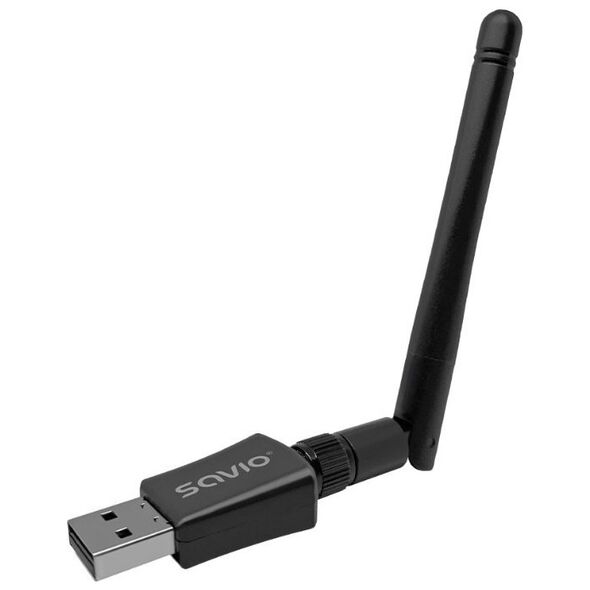 Karta sieciowa Savio Adapter Wi-Fi USB, 2.4 GHz / 5 GHz, 433 Mbps, AK-61