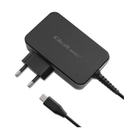 Ładowarka Qoltec Ładowarka GaN Power Pro | 1xUSB-C | 90W | 5-20V | 3-4.5A | Czarna