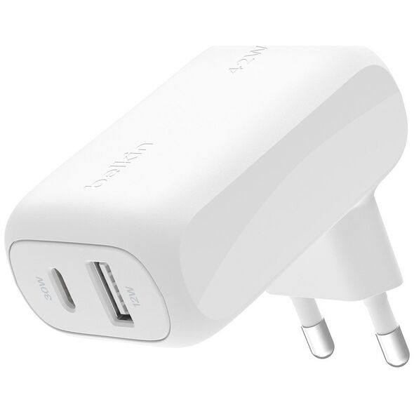 Ładowarka Belkin BoostCharge 1x USB-A 1x USB-C 3 A (WCB009VFWH)