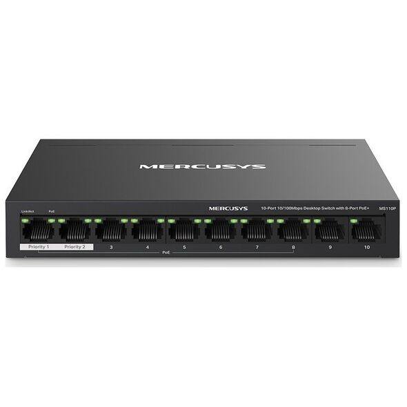 Switch Mercusys MERCUSYS switch MS110P (10x100Mb/s,8xPoE+,65W,fanless)