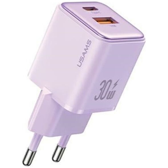 Ładowarka Usams USAMS Ład. siec. 1xUSB+1xUSB-C PD30W 3A (only head) PD3.0 Fast Charging purpurowy/purple X-ron Series CC189TC03 (US-CC189)