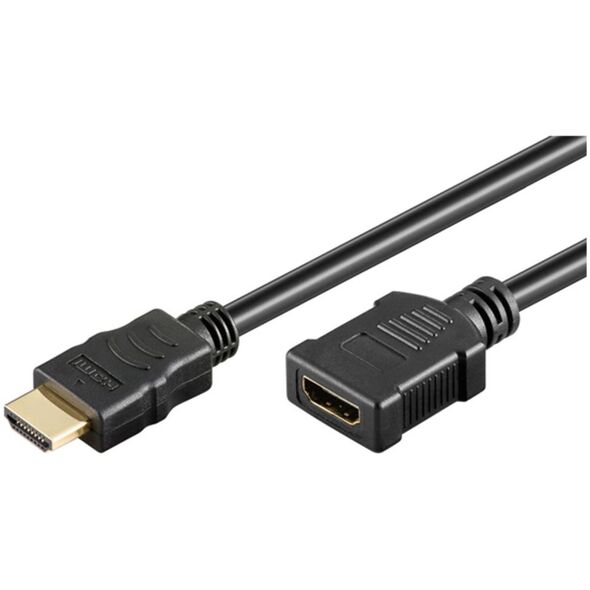 Kabel Neutralle Przedłużacz do kabli video HDMI M - HDMI F, HDMI 2.0 - Premium High Speed, 2m, pozłacane złącza, czarny