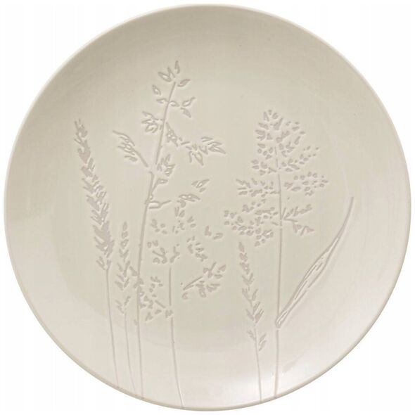 Secret de Gourmet Talerz z kamionki obiadowy biały ELSA, wzór polnych kwiatów, Ø 27 cm