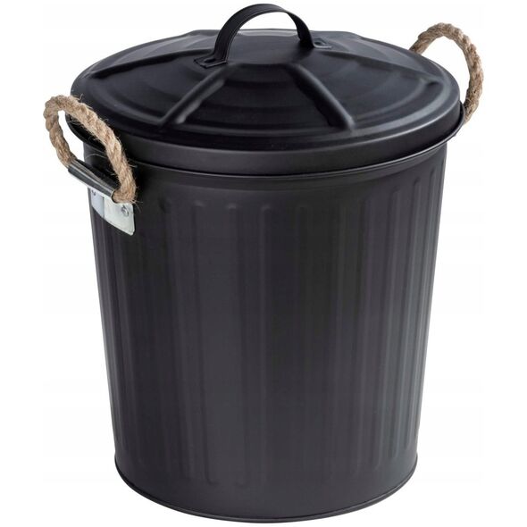 Kosz na śmieci Wenko Kosz łazienkowy z pokrywą GARA, czarny, 6 l ,WENKO