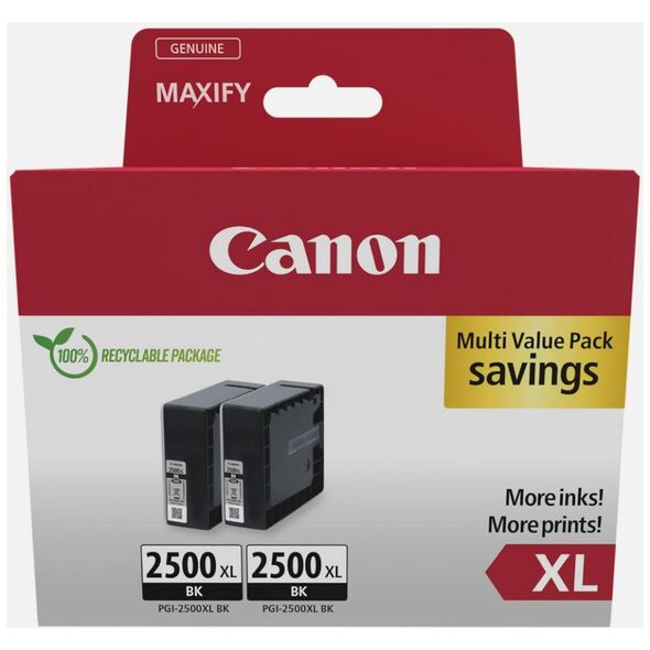Canon Μελάνι Inkjet PGI-2500XL Black 2τμχ (9254B011) (CANPGI-2500XLBKTP) έως 12 άτοκες Δόσεις