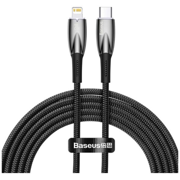 Baseus Καλώδιο USB-C σε Lightning Glimmer Series 20W 2m Μαύρο (CADH000101) (BASCADH000101) έως 12 άτοκες Δόσεις