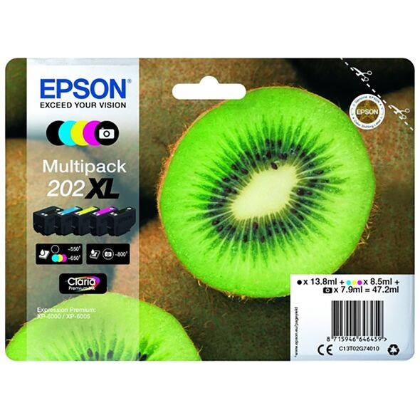 Epson Μελάνι Inkjet 202XL Multipack (C13T02G74010) (EPST02G740) έως 12 άτοκες Δόσεις