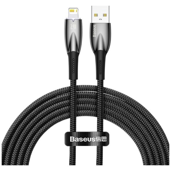 Baseus Καλώδιο USB σε Lightning Glimmer Series 2.4A 2m Μαύρο (CADH000301) (BASCADH000301) έως 12 άτοκες Δόσεις