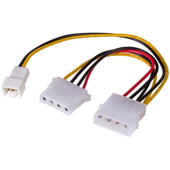 Akyga Molex x2 - 3-pin, 0.15m, Wielokolorowy (AK-CA-35)