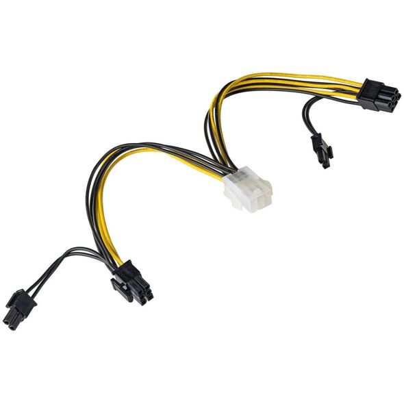 Akyga PCIe 6-pin - PCIe 8-pin x2, 0.15m, Żółty (AK-CA-55)