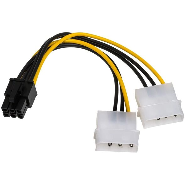Akyga Molex x2 - PCIe 6-pin, 0.15m, Żółty (AK-CA-13)