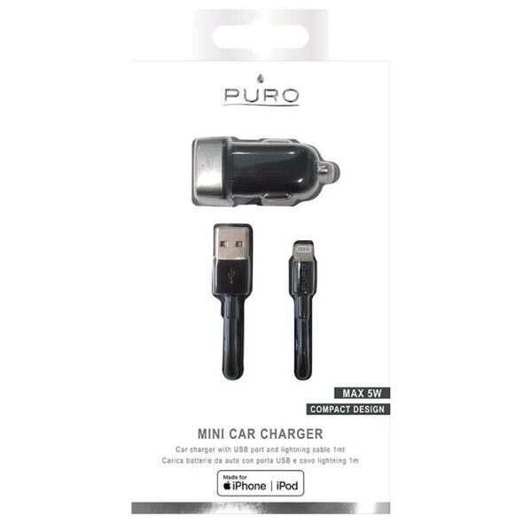 Ładowarka Puro Mini 1x USB-A 1 A  (MCHUSBAPLTCBLK)