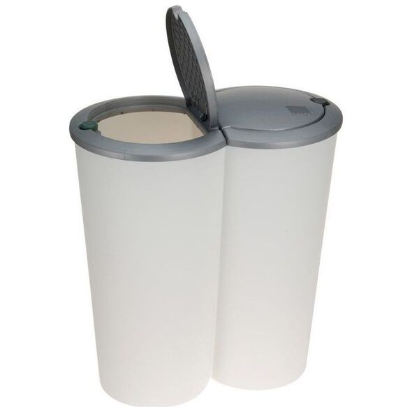 Kosz na śmieci Excellent Houseware do segregacji na przycisk 2x25L biały (Y54980880)