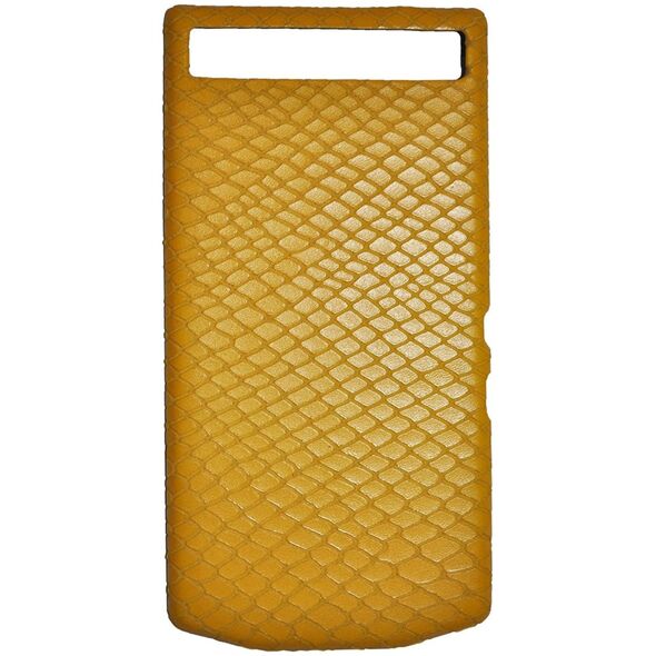 Blackberry Etui Porsche Design Leather Battery Door Cover P9982 python yellow