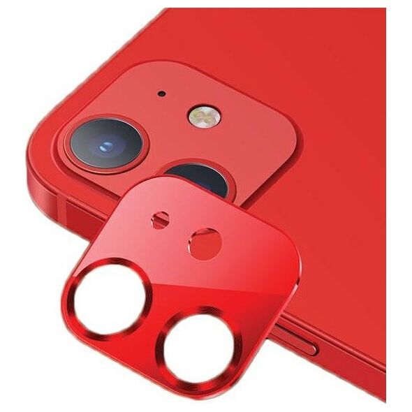 Usams USAMS Camera Lens Glass iPhone 12 metal czerwony/red BH703JTT03 (US-BH703)