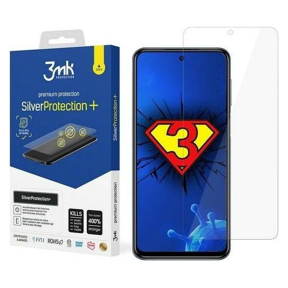 3MK 3MK Silver Protect+ Xiaomi Redmi Note 10 Pro, Folia Antymikrobowa montowana na mokro