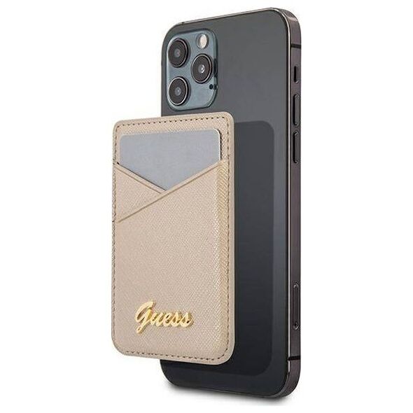 Guess Kieszeń na karty Guess Wallet Card Slot GUWMSSASLGO MagSafe Saffiano złoty/gold